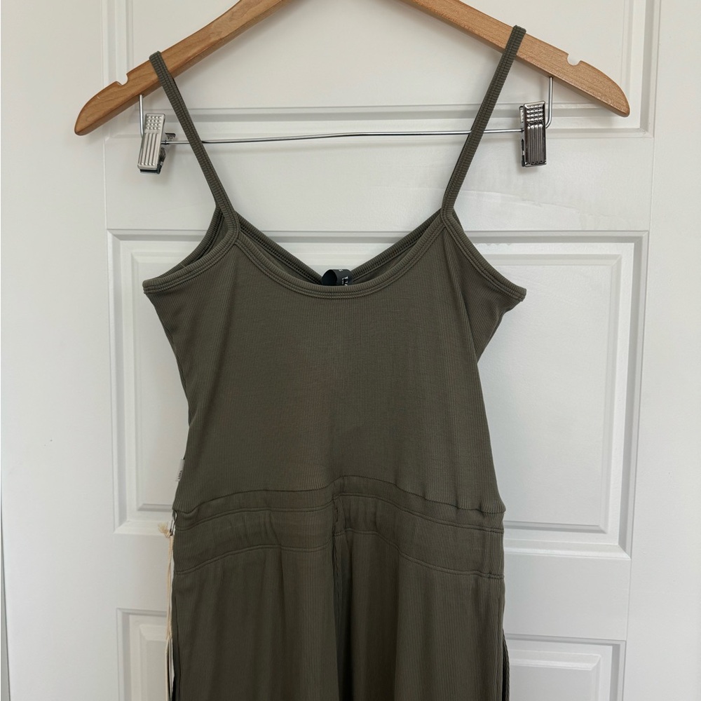 Vuori Pose Jumpsuit Wide Leg Henley Dark Metal Green Size XS - Picture 5 of 6